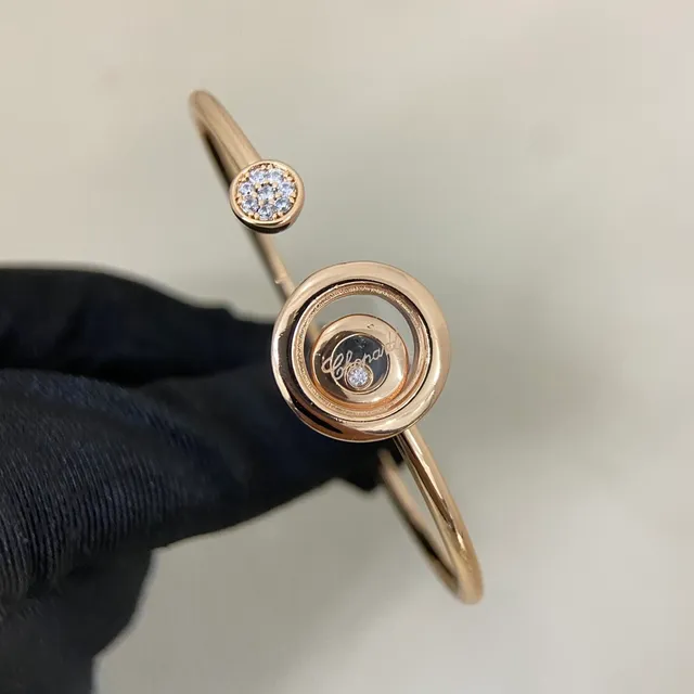 Chopard Happy Diamonds Rotating Disc Open Bangle Bracelets 4