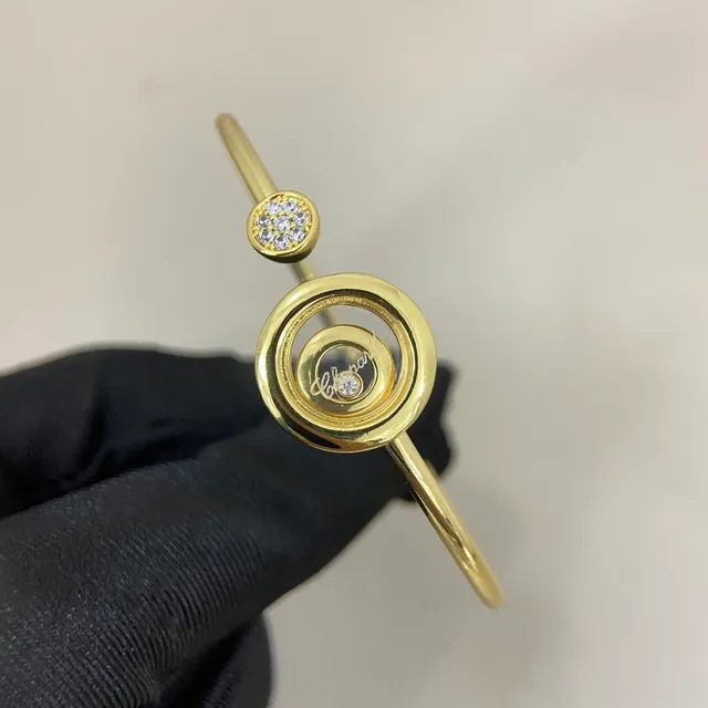 Chopard Happy Diamonds Rotating Disc Open Bangle Bracelets 5