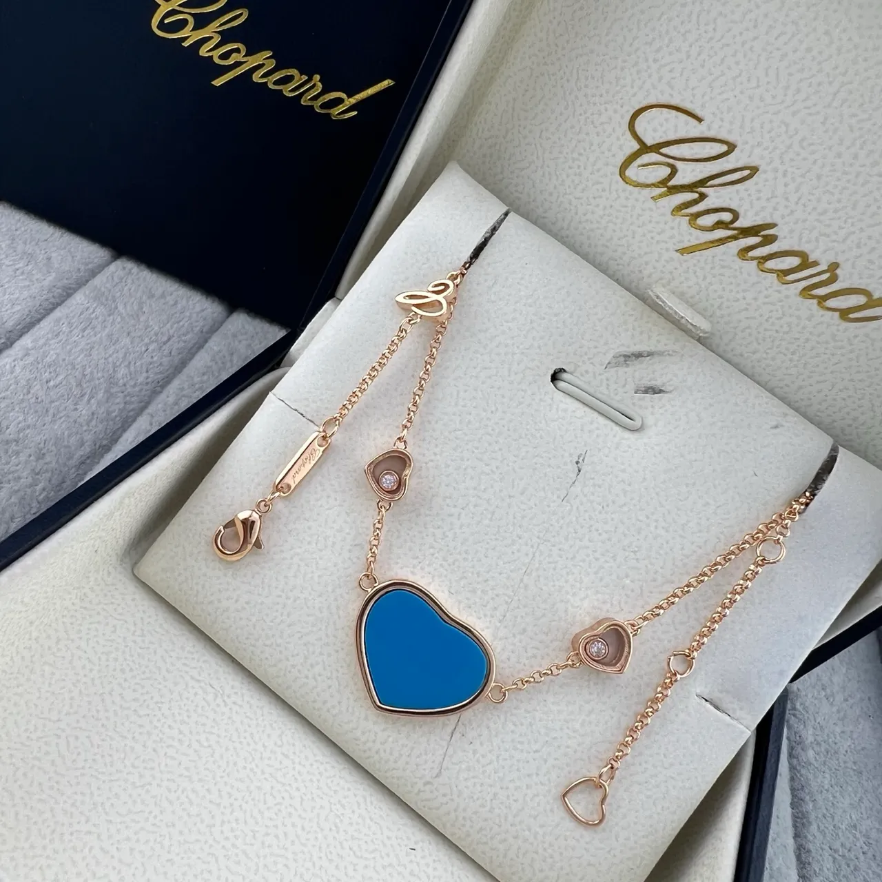 Chopard Cœurs Heureux Malachite Mère de perle Émail rouge Colliers en forme de cœur 7