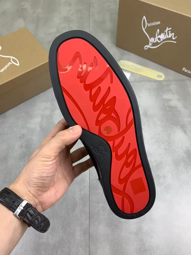 Christian Louboutin Black Leather and Textile Platform Sneaker 2