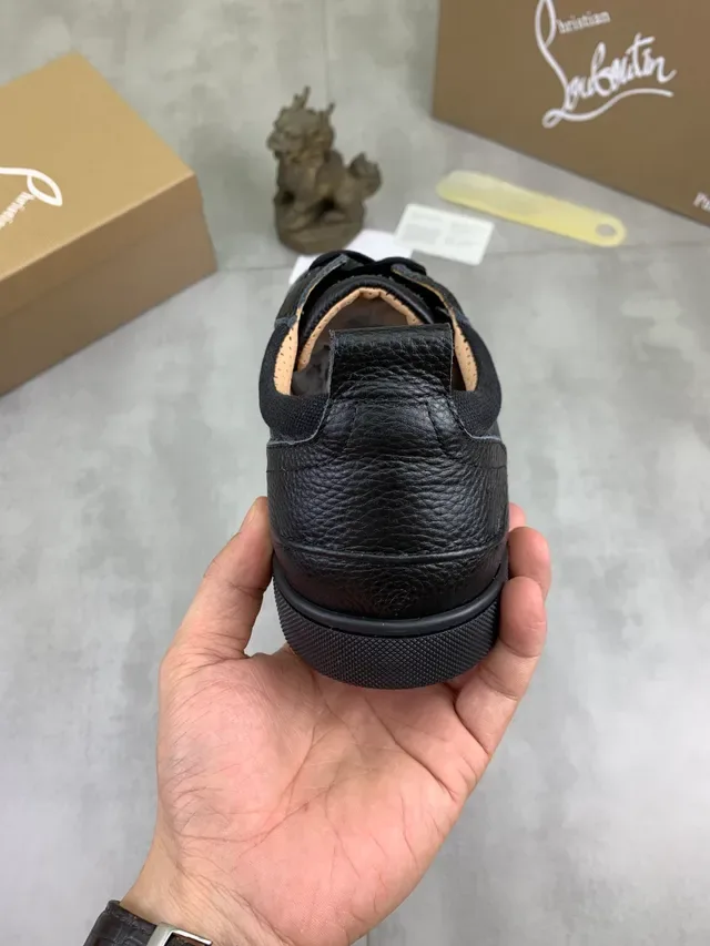 Christian Louboutin Black Leather and Textile Platform Sneaker 3
