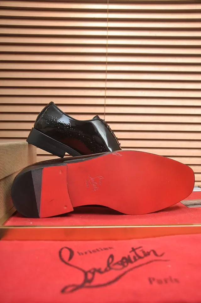Christian Louboutin Black Patent Leather Brogue Oxford Shoes 3