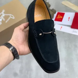 Christian Louboutin Horsebit Loafer Black Suede Loafers
