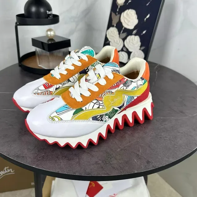Christian Louboutin Multicolor Rouge Impression Graphique Partie Supérieure Semelle Ondulée Lifestyle Sneakers 2