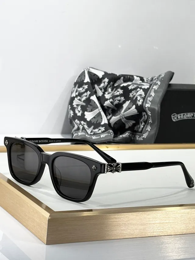 Chrome Hearts Black Transparent Rectangular Wayfarer Silhouette Cross Motif Hardware Sunglasses 6
