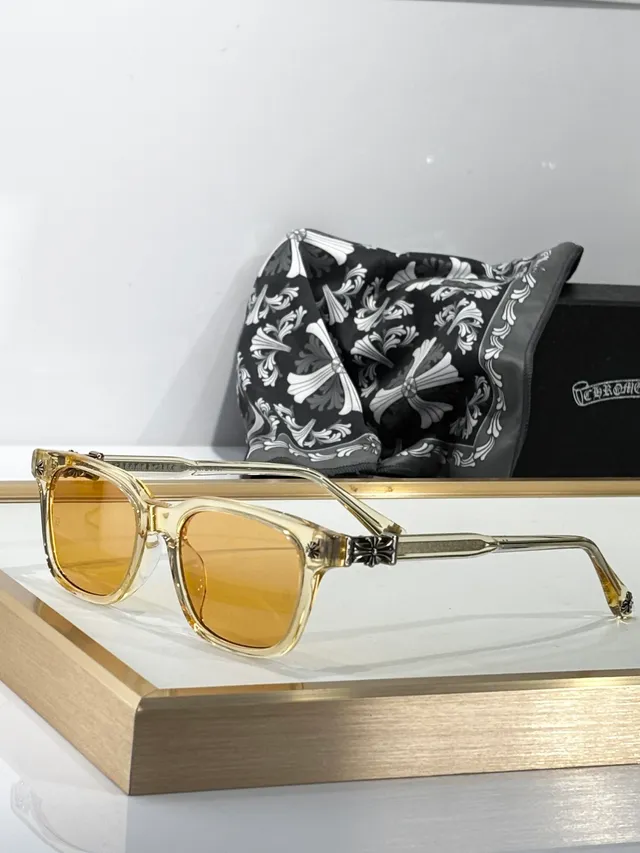 Chrome Hearts Black Transparent Rectangular Wayfarer Silhouette Cross Motif Hardware Sunglasses 9