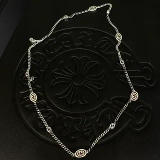Chrome Hearts Cross Medallion Chain Silver Necklace