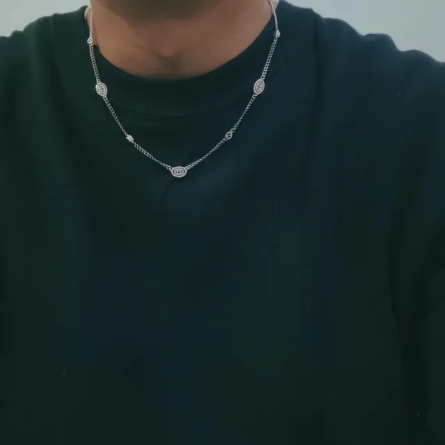 Colar Chrome Hearts Corrente Cruz Medalhão Prata 3