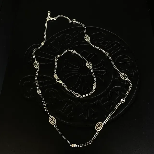 Colar Chrome Hearts Corrente Cruz Medalhão Prata 5