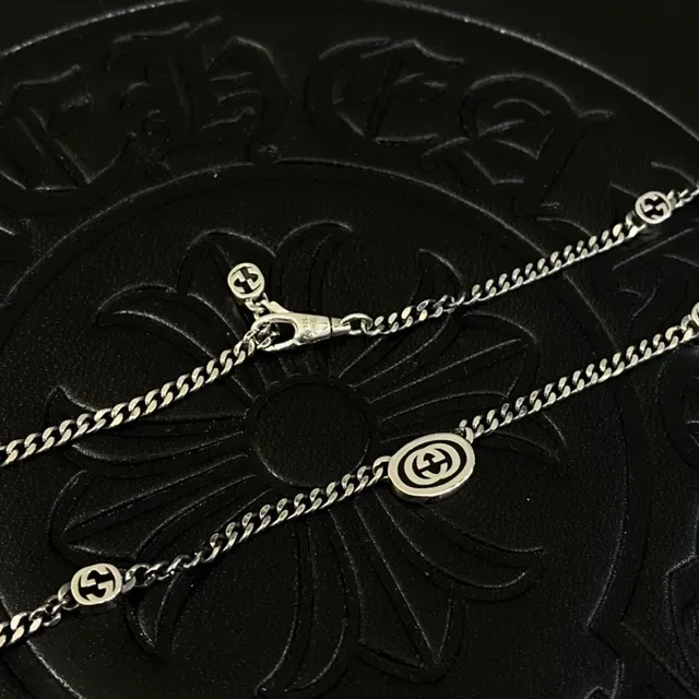 Colar Chrome Hearts Corrente Cruz Medalhão Prata 9