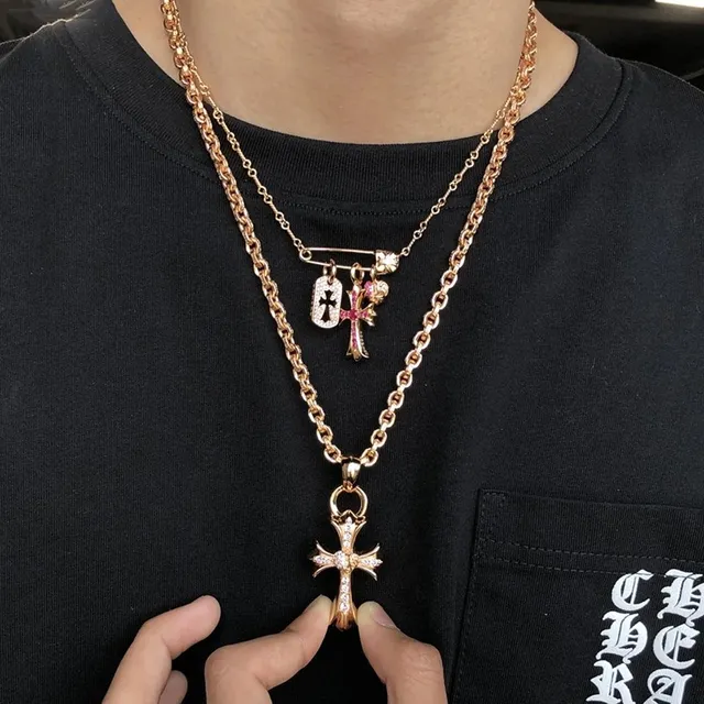 Chrome Hearts Cruz Pavé Crystal Gold-Tone Collar 2