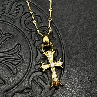 Chrome Hearts Cruz Pavé Crystal Gold-Tone Collar 6