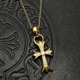 Chrome Hearts Cruz Pavé Crystal Gold-Tone Collar 7
