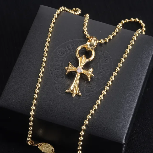 Chrome Hearts Cross Pendant Necklace Gold and Silver Tone Necklaces 6