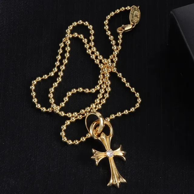 Chrome Hearts Cross Pendant Necklace Gold and Silver Tone Necklaces 7