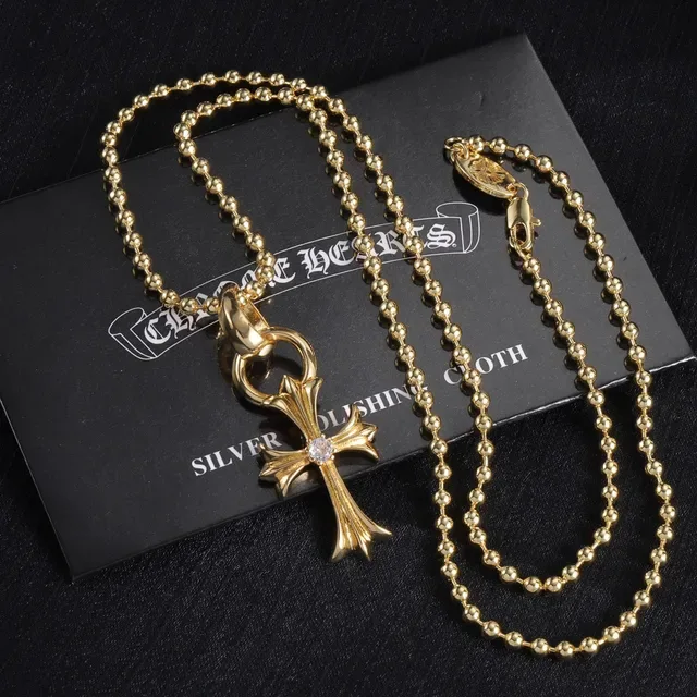 Chrome Hearts Cross Pendant Necklace Gold and Silver Tone Necklaces 8