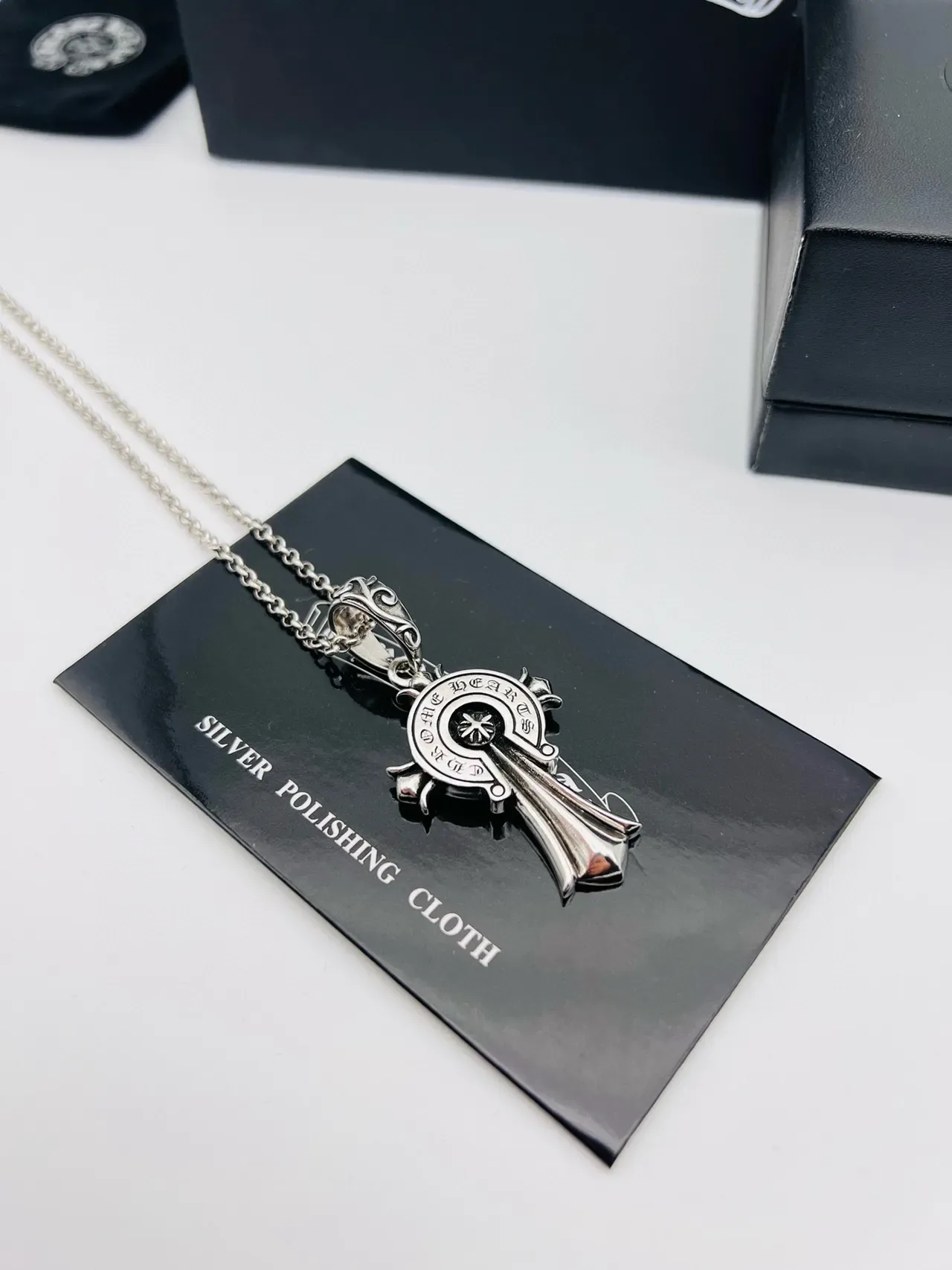 Chrome Hearts Cross Pendant Silver Necklace 4