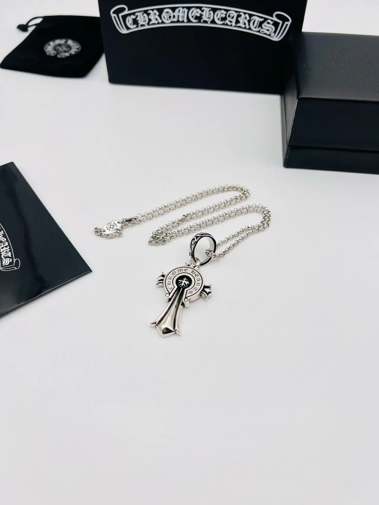 Chrome Hearts Cross Pendant Silver Necklace 5