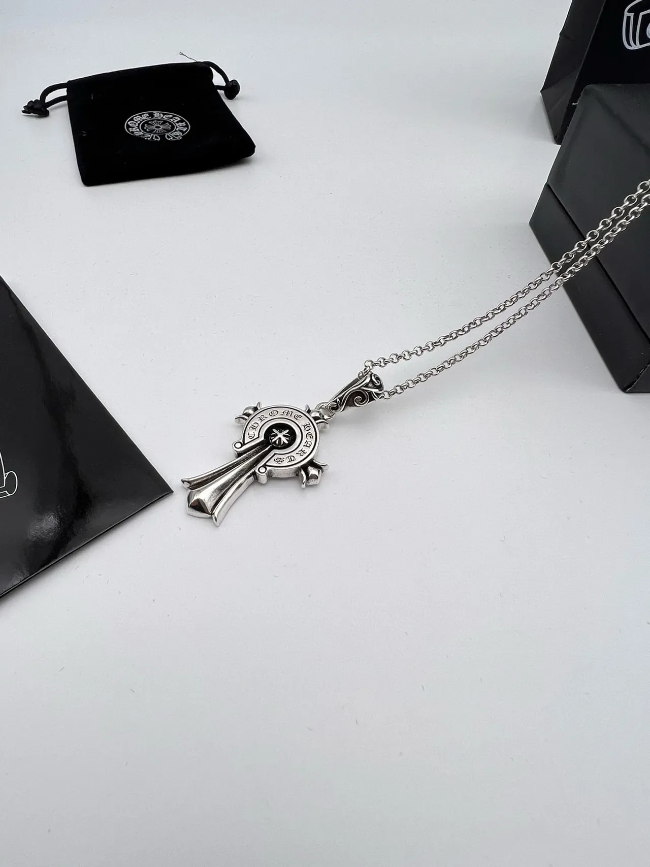Chrome Hearts Cross Pendant Silver Necklace 6