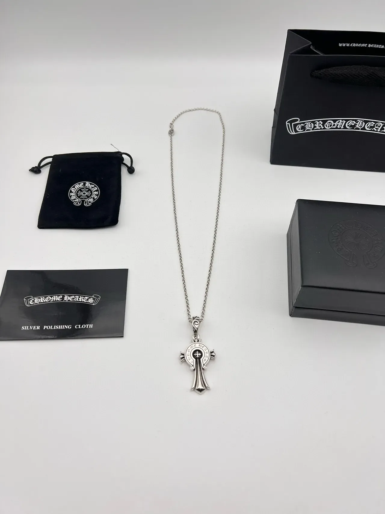 Chrome Hearts Cross Pendant Silver Necklace 8