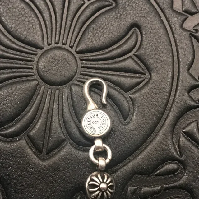 Chrome Hearts Chaîne Florale Argent Noir Maillons Bracelet Métal 5