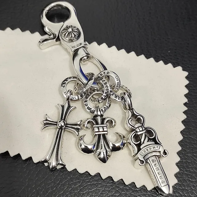 Chrome Hearts Multi-Charm Cluster Silver Polished Bracelet 2
