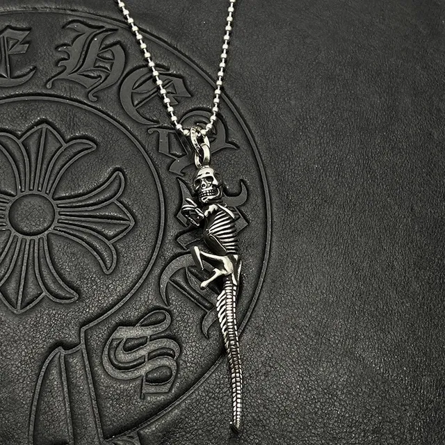 Chrome Hearts Pendentif Squelette Collier Argent 3
