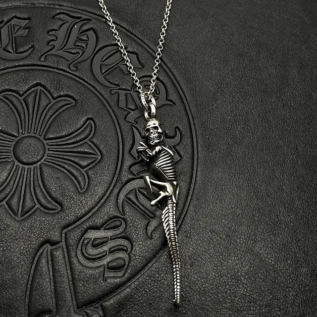 Chrome Hearts Pendentif Squelette Collier Argent 4
