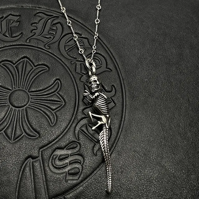 Chrome Hearts Pendentif Squelette Collier Argent 5