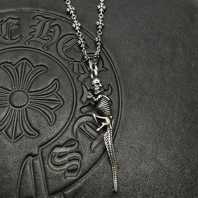 Chrome Hearts Pendentif Squelette Collier Argent 7