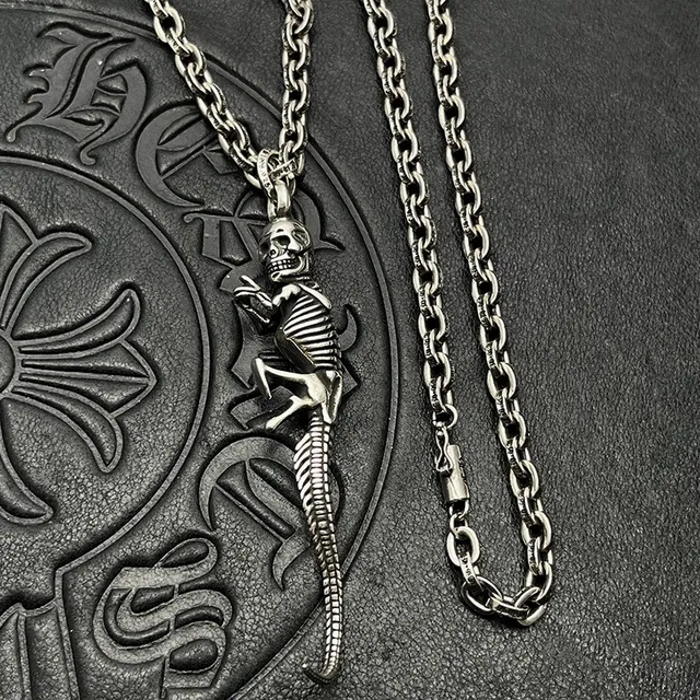 Chrome Hearts Pendentif Squelette Collier Argent 8
