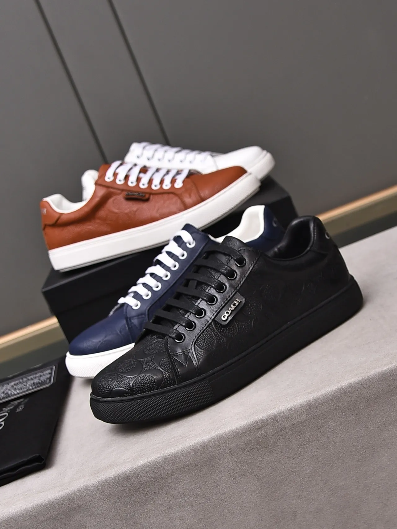 Coach Monogram-Embossed All-Black Lifestyle Sneaker 2