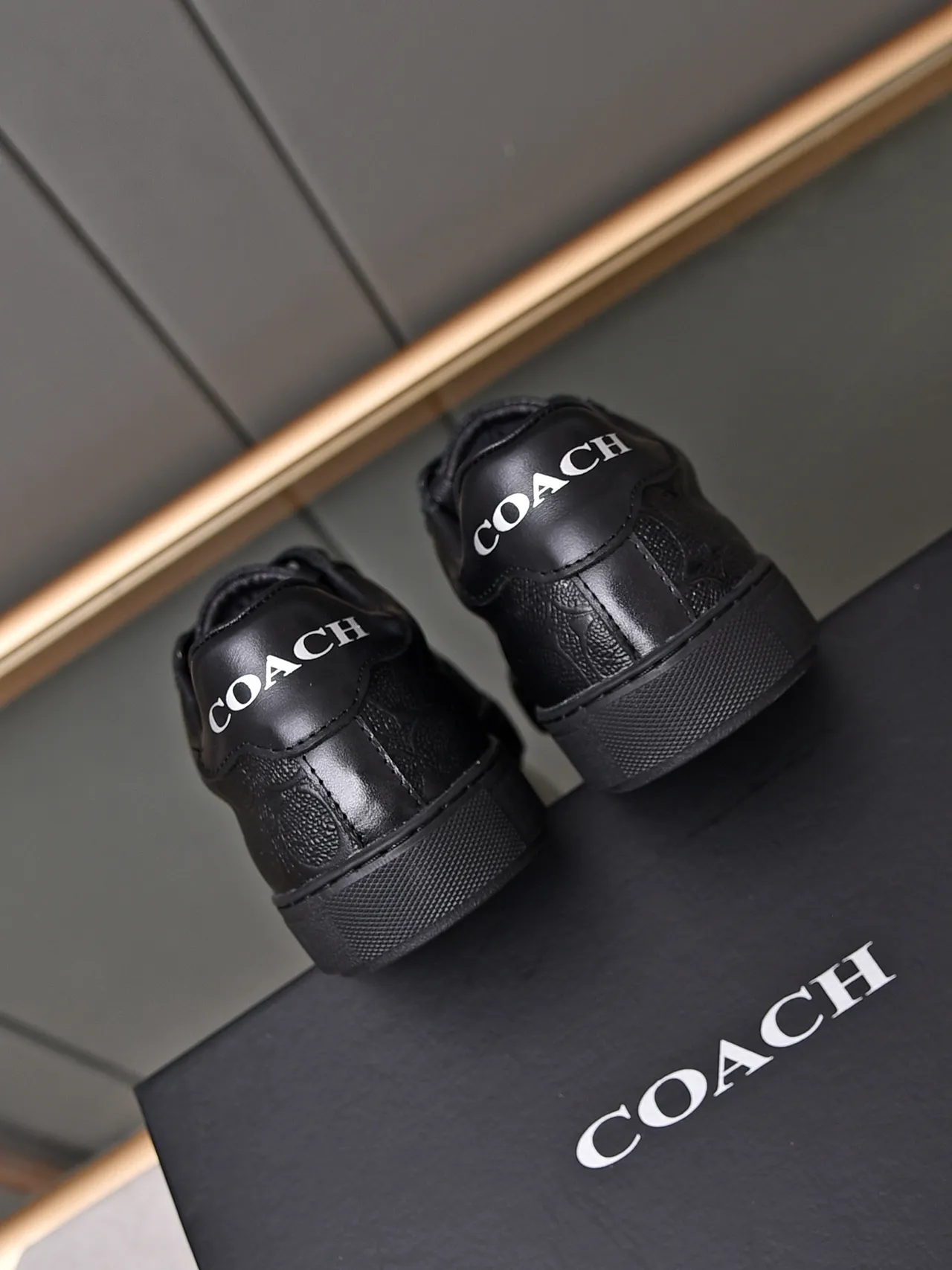 Coach Monogram-Embossed All-Black Lifestyle Sneaker 4