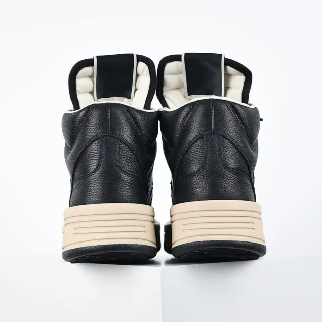 Converse Black Beige Pebbled Leather High-Top Lifestyle Sneakers 8