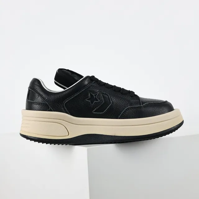 Converse Black Beige Pebbled Leather Upper Cream Platform Midsole Lifestyle Sneakers 7