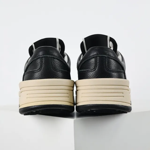 Converse Black Beige Pebbled Leather Upper Cream Platform Midsole Lifestyle Sneakers 8