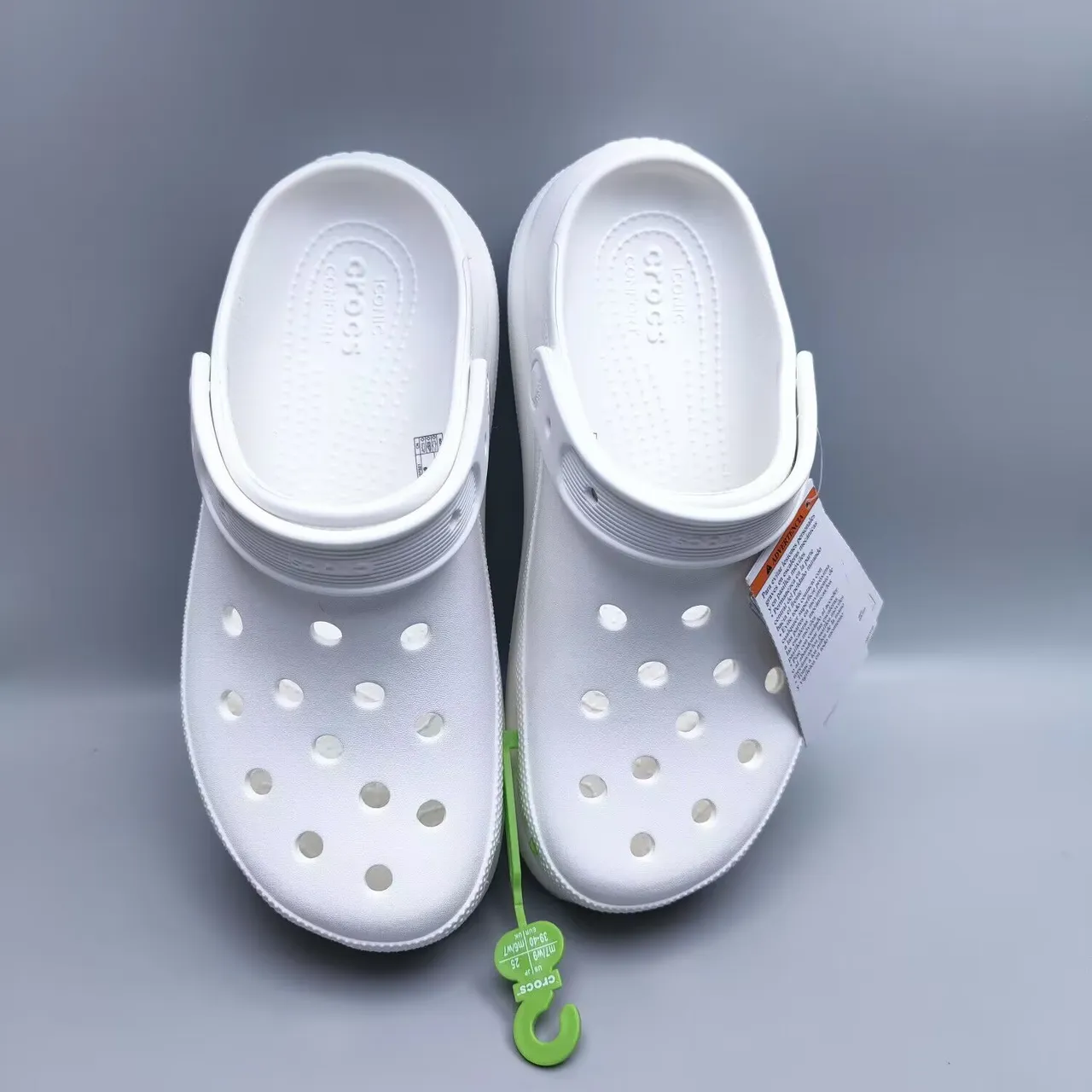 Crocs Echo Clog White Molded Foam Platform Clog 9