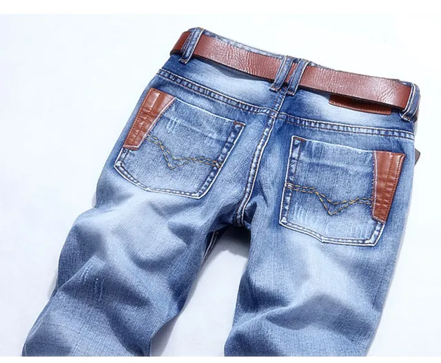 Diesel KROKEM Blue Brown Distressed Slim-Straight Fit Jeans 5