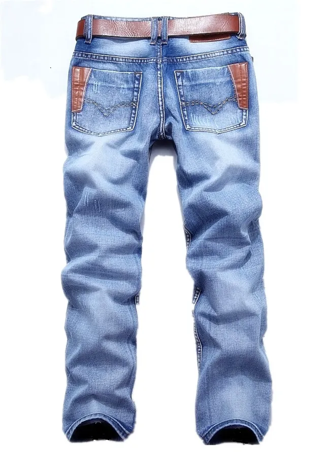 Diesel KROKEM Blue Brown Distressed Slim-Straight Fit Jeans 11