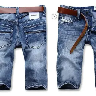 Diesel Medium-Wash Distressed Denim Shorts