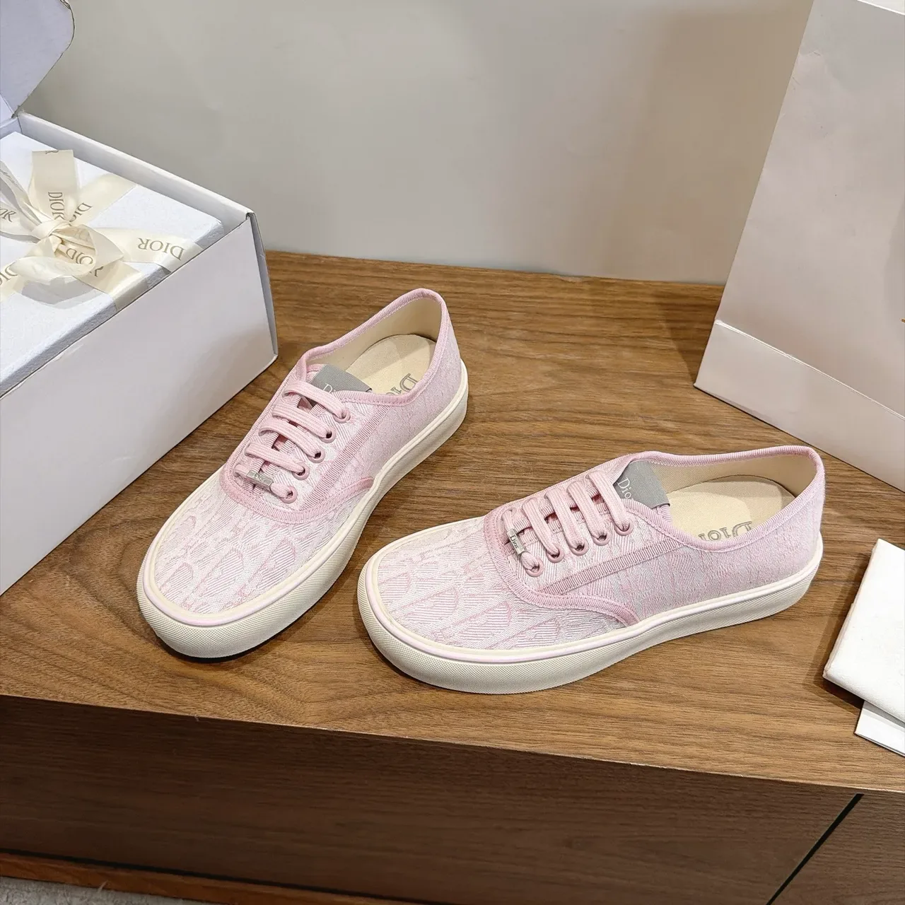Dior B-Series Pink Monogram Canvas Lifestyle Sneakers 4