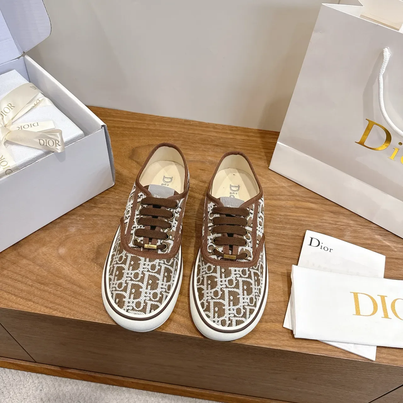 Dior B23 Monogram Beige and Brown Lifestyle Sneakers 5
