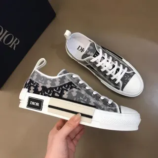Dior B23 Monogram Print Gray White Lifestyle Sneakers