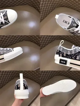 Dior B23 Monogram Print Gray White Lifestyle Sneakers 2
