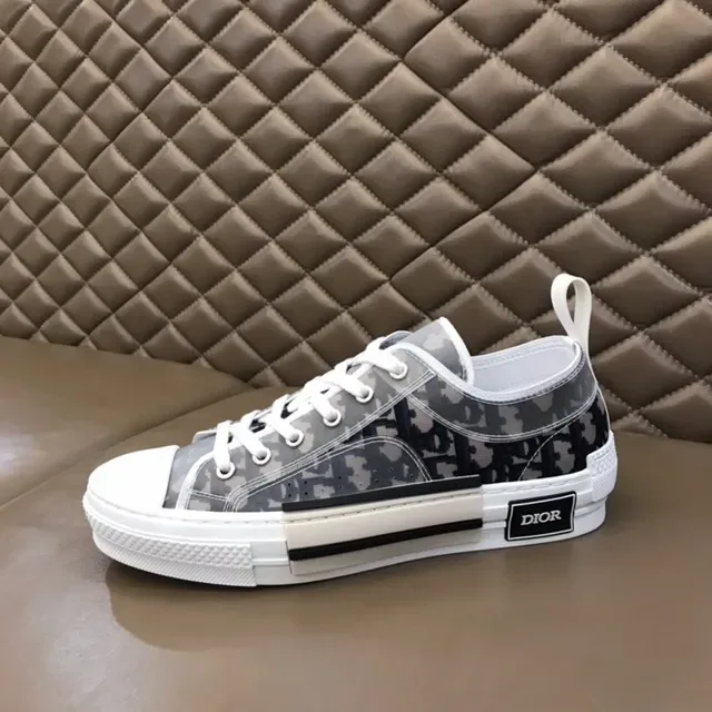 Dior B23 Monogram Print Gray White Lifestyle Sneakers 3