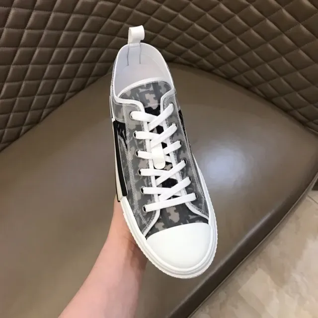 Dior B23 Monogram Print Gray White Lifestyle Sneakers 4