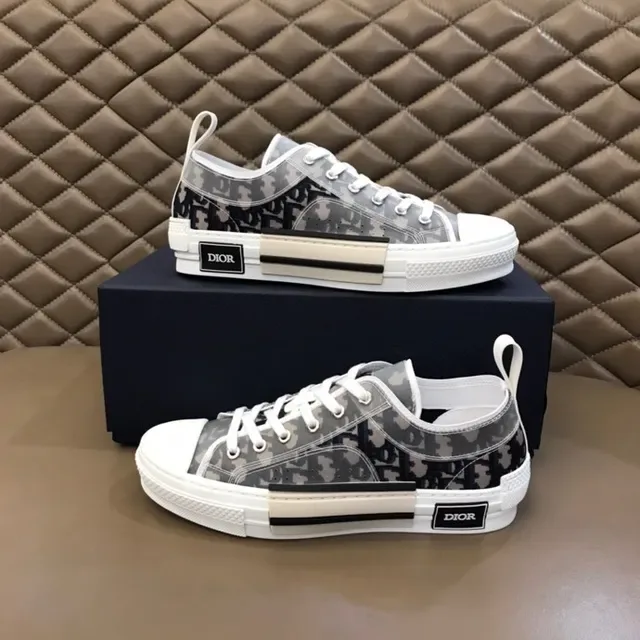 Dior B23 Monogram Print Gray White Lifestyle Sneakers 6