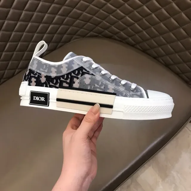 Dior B23 Monogram Print Gray White Lifestyle Sneakers 8