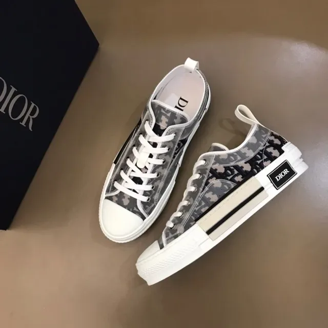 Dior B23 Monogram Print Gray White Lifestyle Sneakers 9