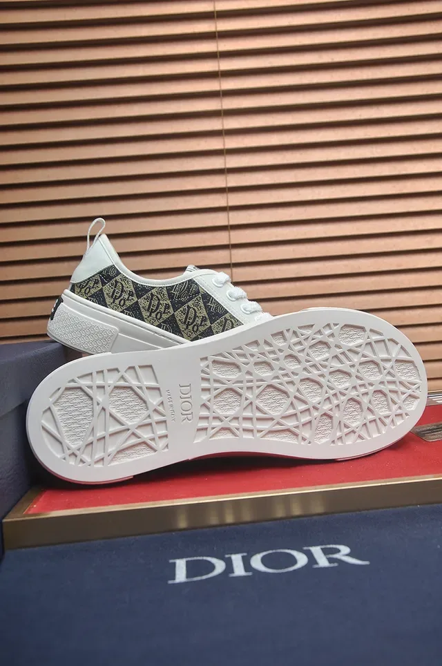 Dior B23 Monogram-Print White Platform Lifestyle Sneakers 3